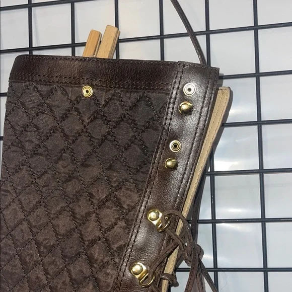 Michael Kors Leather & Quilted Heeled Boots with removable Cuff - Picture 4 of 14